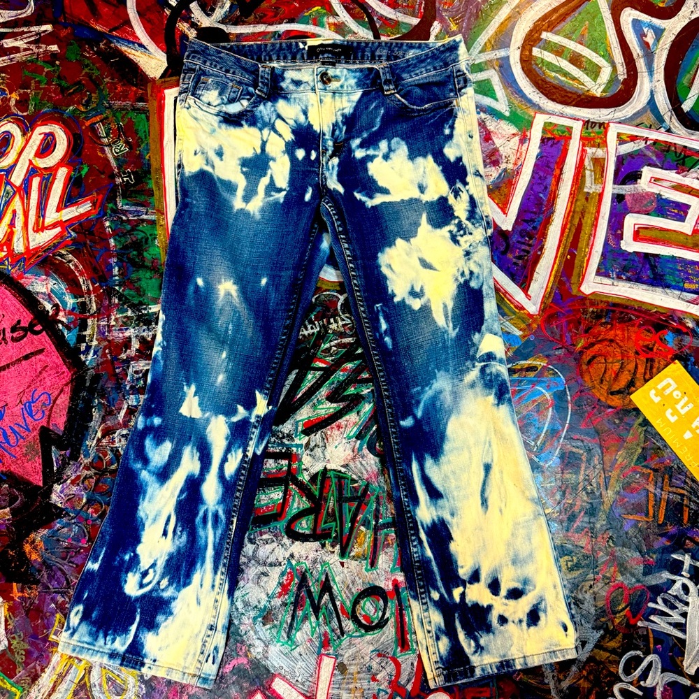Custom Y2K Calvin Klein Jeans by Badseed – Reverse Tie Dye – Size 4 / 32W *